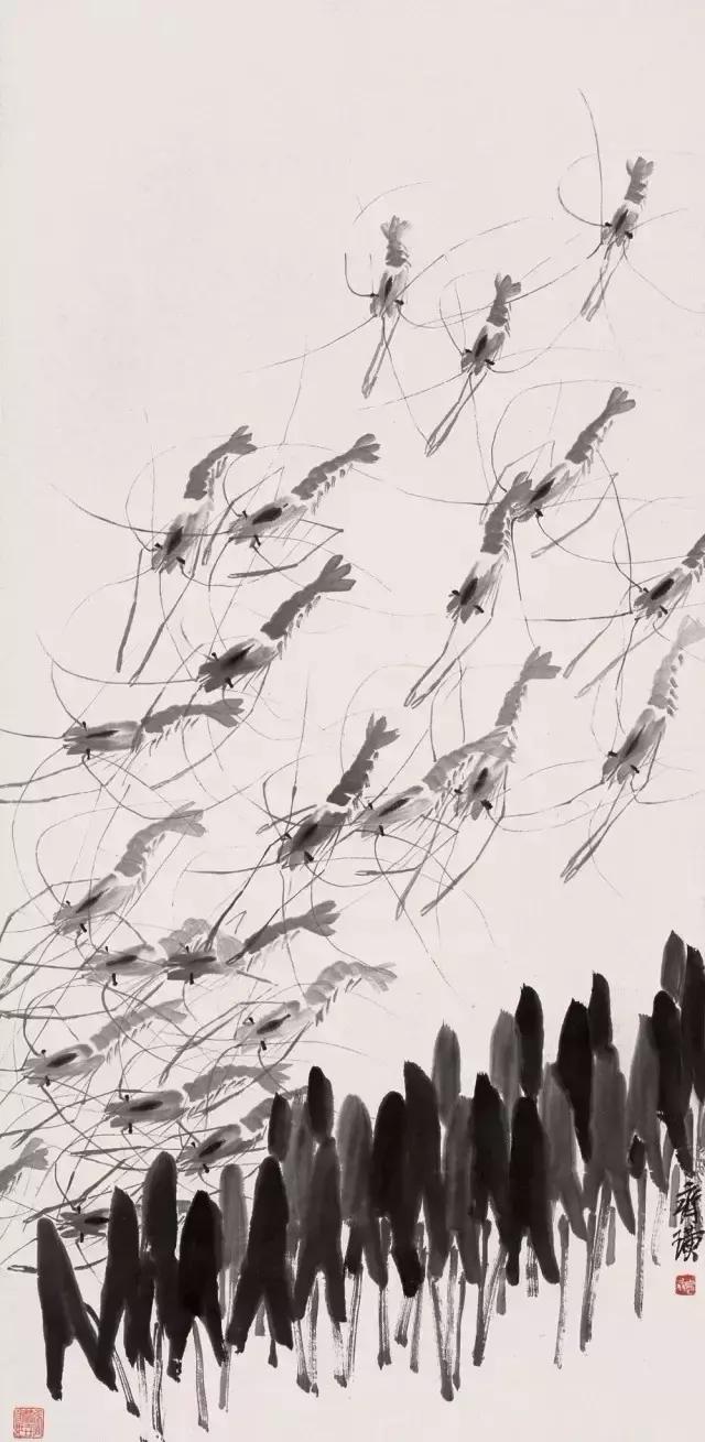 怎么临摹齐白石画的虾教程,齐白石虾的画法教程