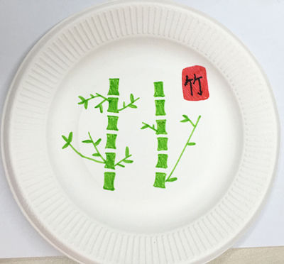 一次性纸盘梅兰竹菊,幼儿纸盘手工梅兰竹菊