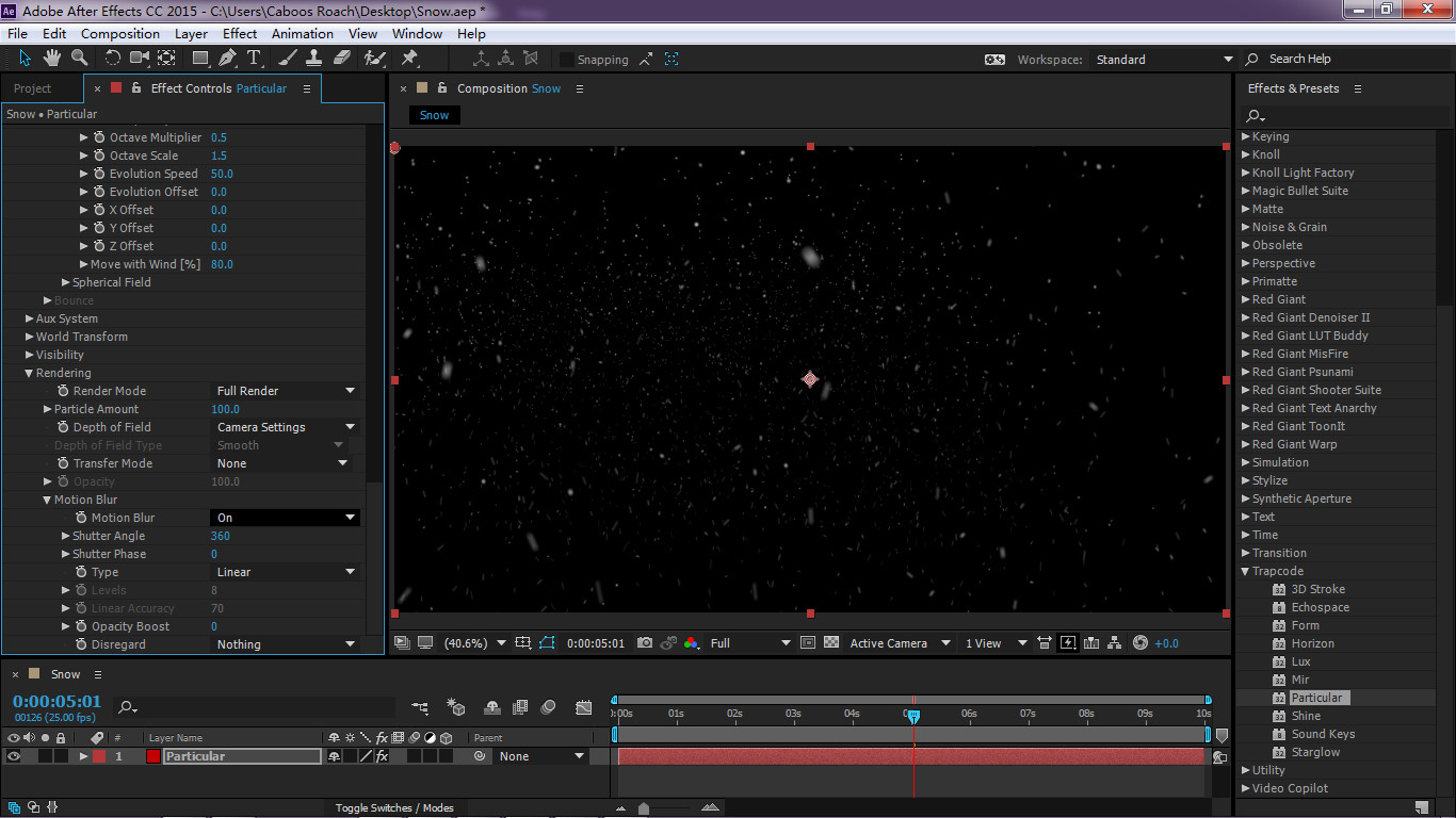 ae粒子飘落效果教程,ae中下雪效果使用的是什么效果