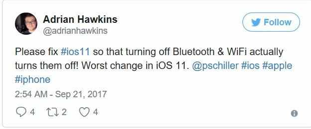 iOS11控制中心无法关WiFi和蓝牙？你可以这样做