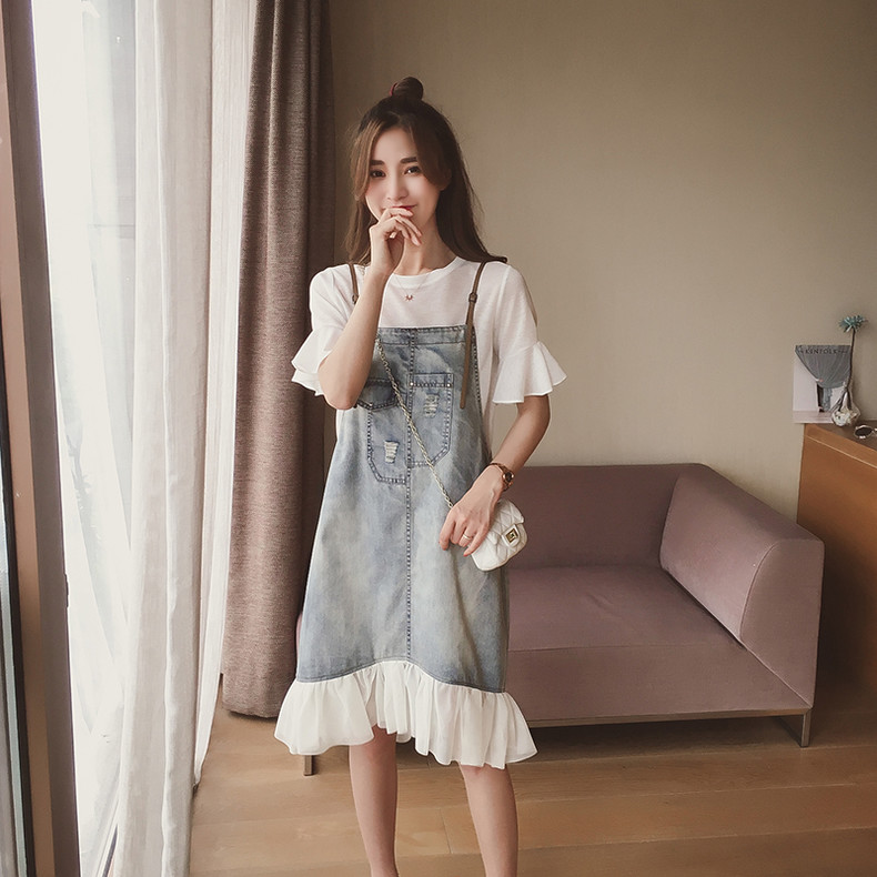 大码胖mm显瘦遮肉a字长背带裙女,连衣裙小个子胖mm显瘦遮肉背带裙