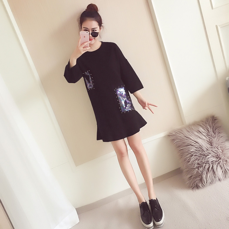 韩版修身连衣裙,秋季时尚连衣裙女韩版显瘦