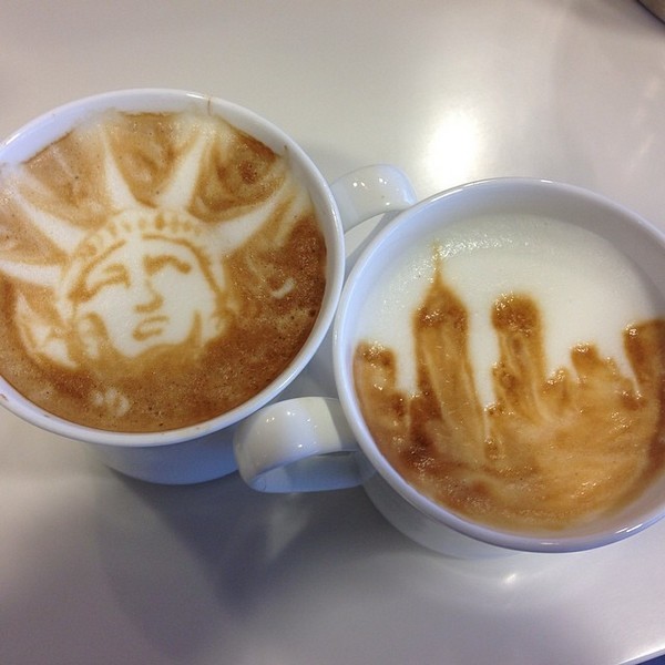 艺术咖啡拉花作品,咖啡拉花简单作品