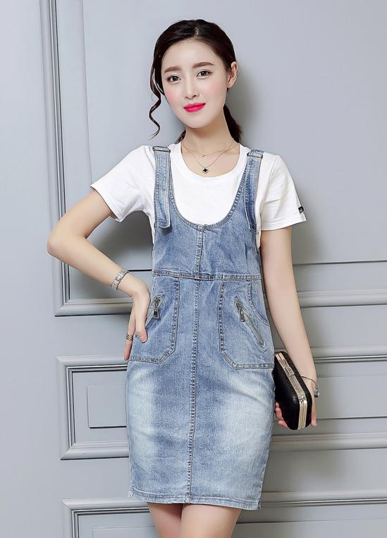 韩版牛仔背带裙的唯美格调，让你尽显女性之美