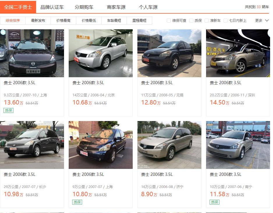 二手尼桑贵士商务车,二手尼桑贵士四驱多少钱
