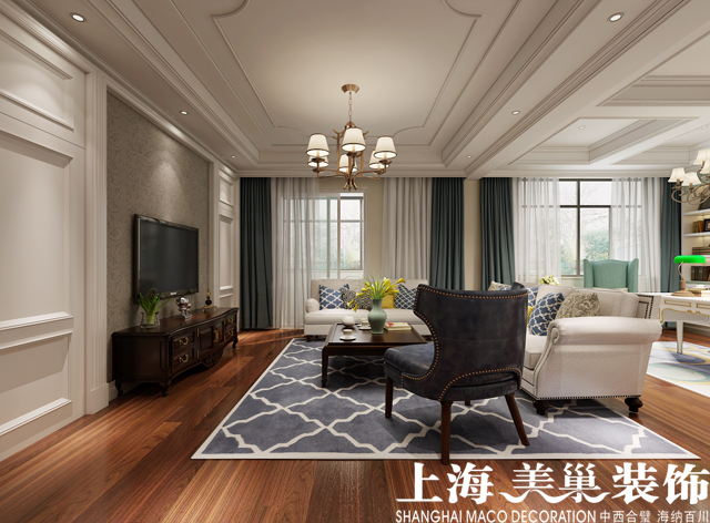 美巢装饰法式效果图,美巢装饰实景图美式风格