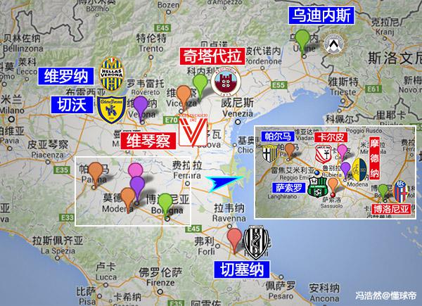 经典的意大利足球,足球地理分布图