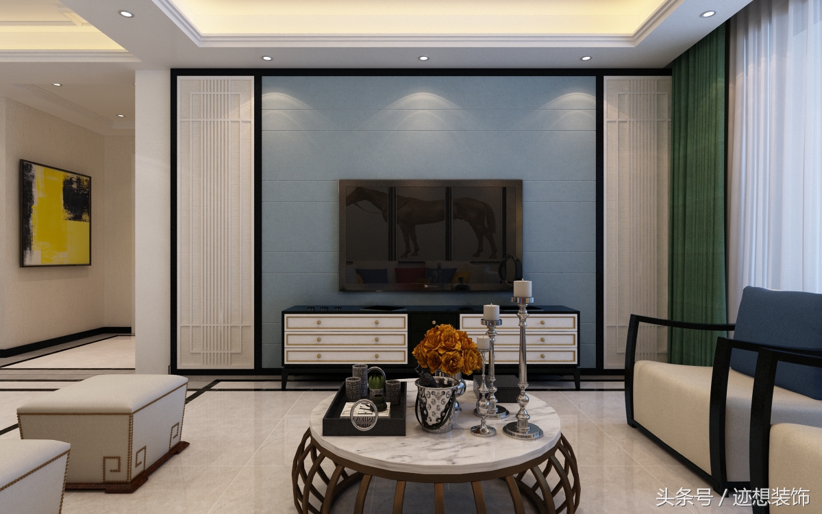 泰和地中海186大平层设计,泰和龙岸新中式装修