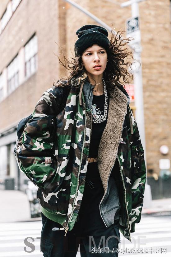 迷彩服的时尚穿搭,迷彩工装风搭配外套