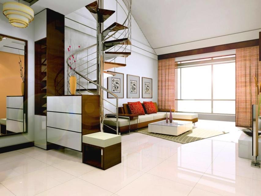 一楼有楼梯的房子怎么装修,40平方公寓楼中楼楼梯款式