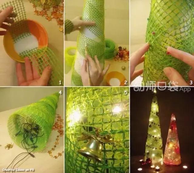 圣诞树创意美术10岁,松塔圣诞树创意手工