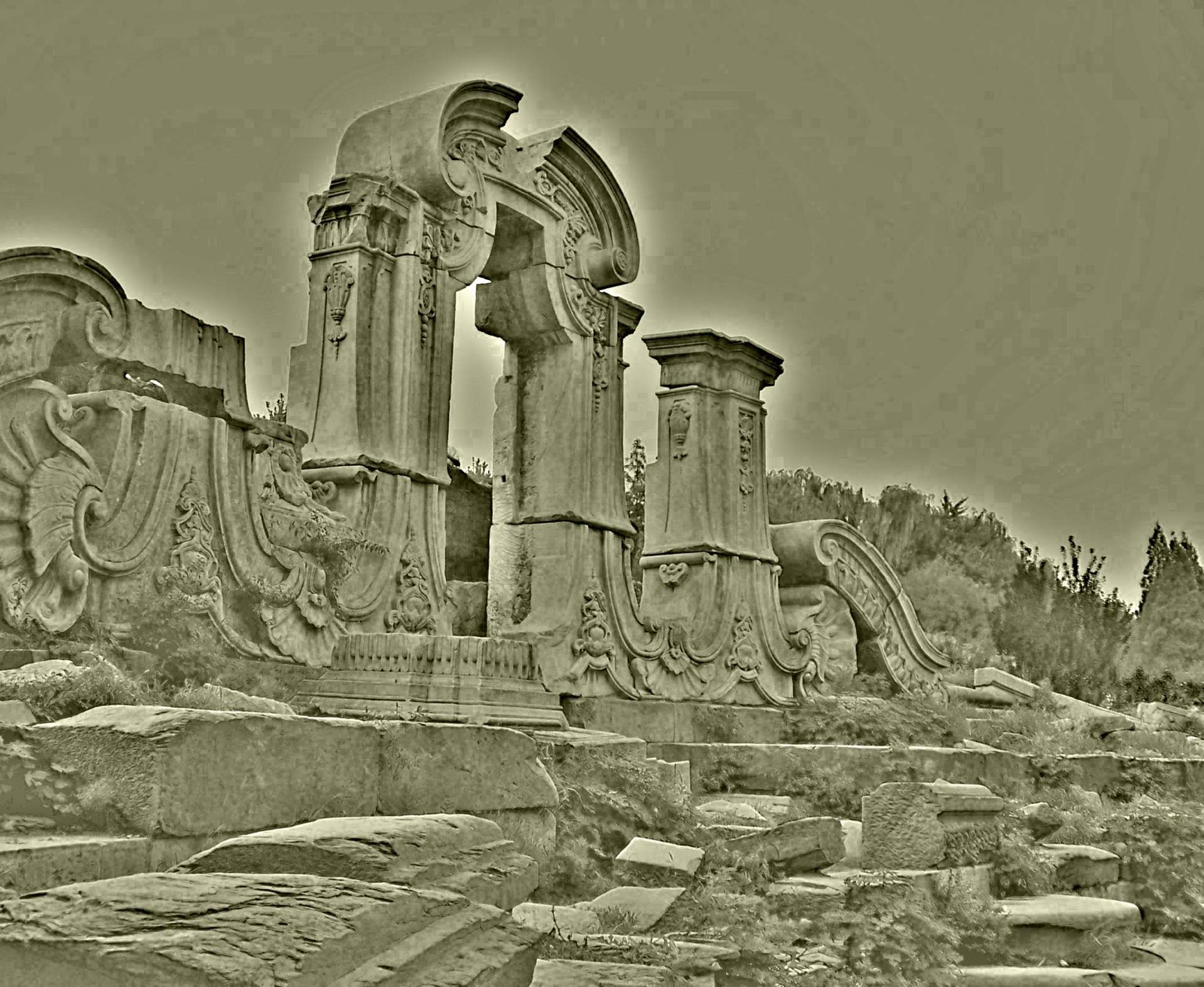 婕皥鍦嗘槑鍥洓鍗佹櫙,婕皥棰愬拰鍥帀娌冲寳渚ф槅浠戠煶