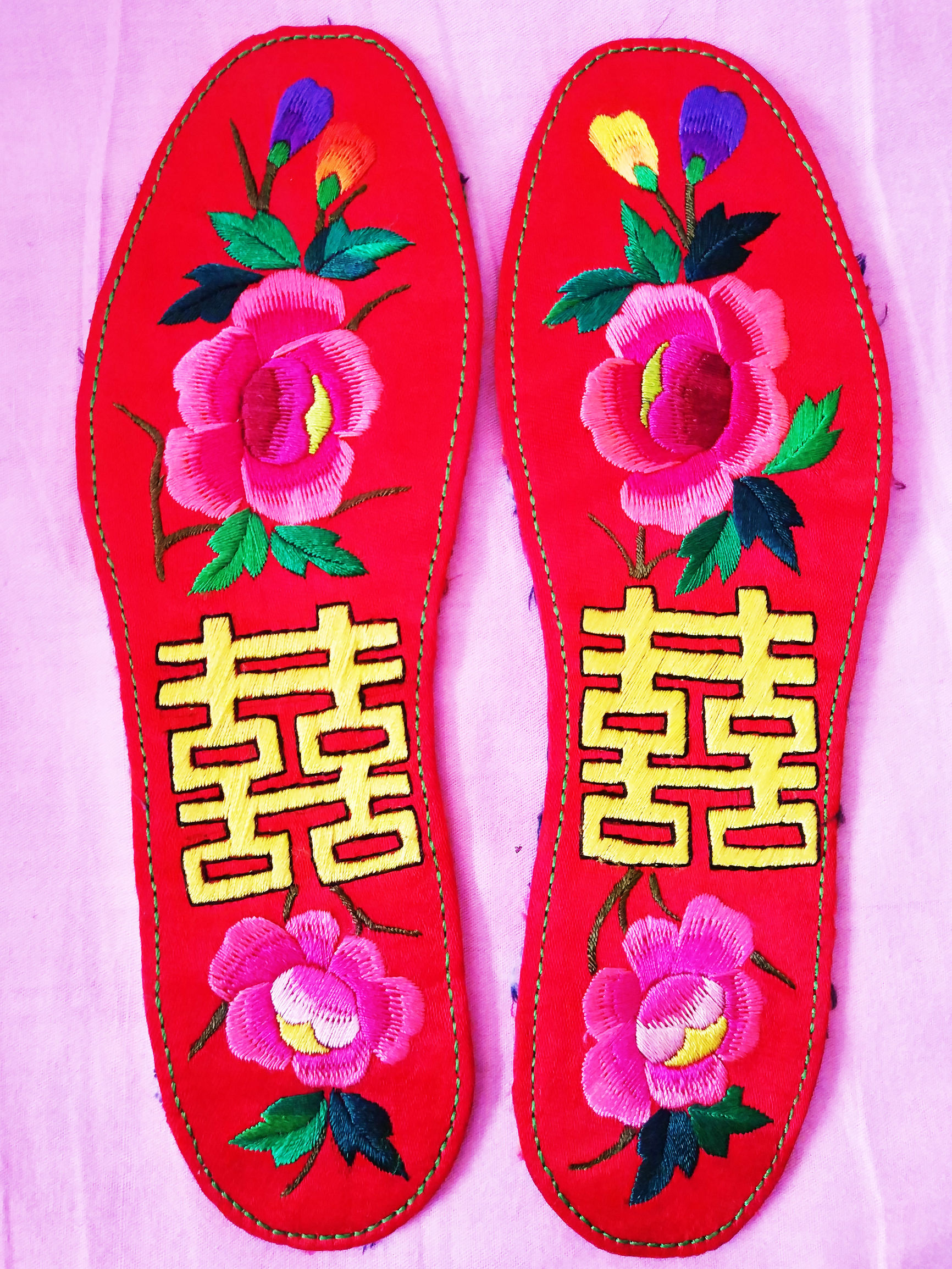 39码手工鞋垫绣花图样,农村女人手工绣花鞋垫