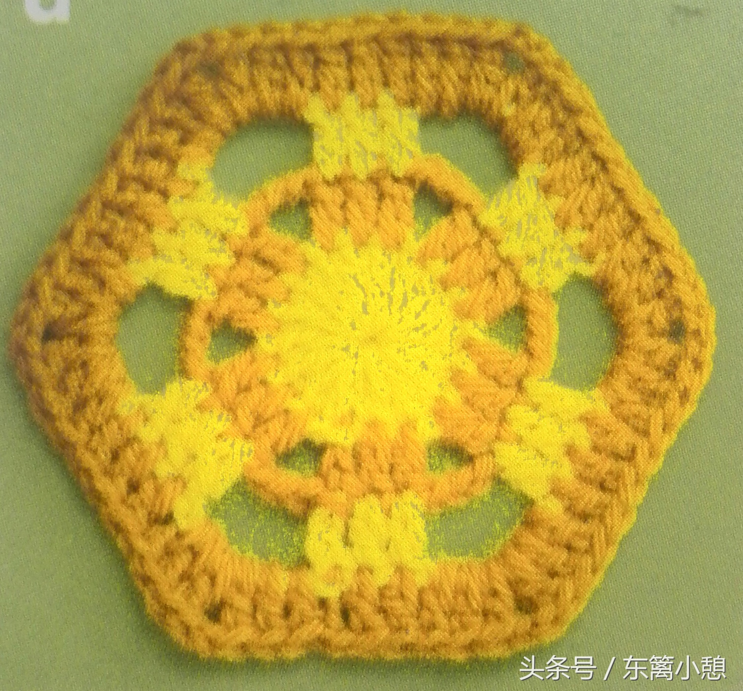 六边形花片钩针图解,钩针三角花样教程