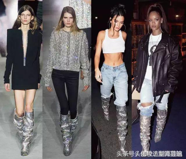 黑色过膝靴搭配抹胸裙,黑色过膝靴搭配图片