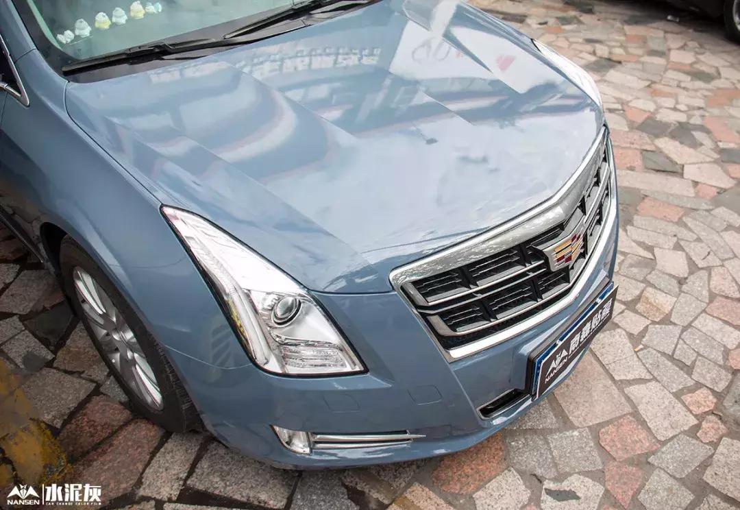 凯迪拉克xts车身改色贴膜水泥灰,凯迪拉克xts梦幻火山灰改色