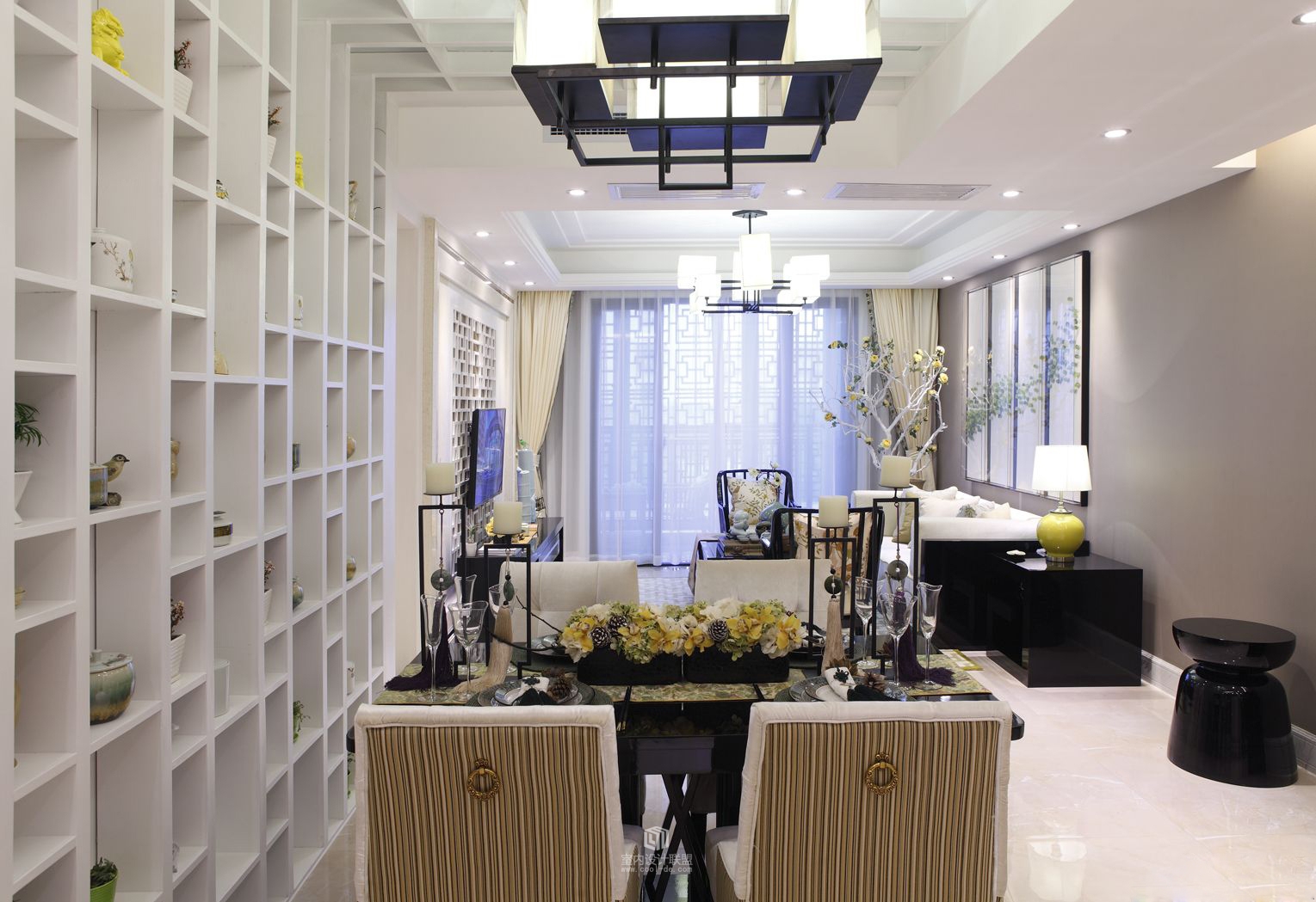 桂林悠山郡中式装修二手房,桂林彰泰郡113户型装修