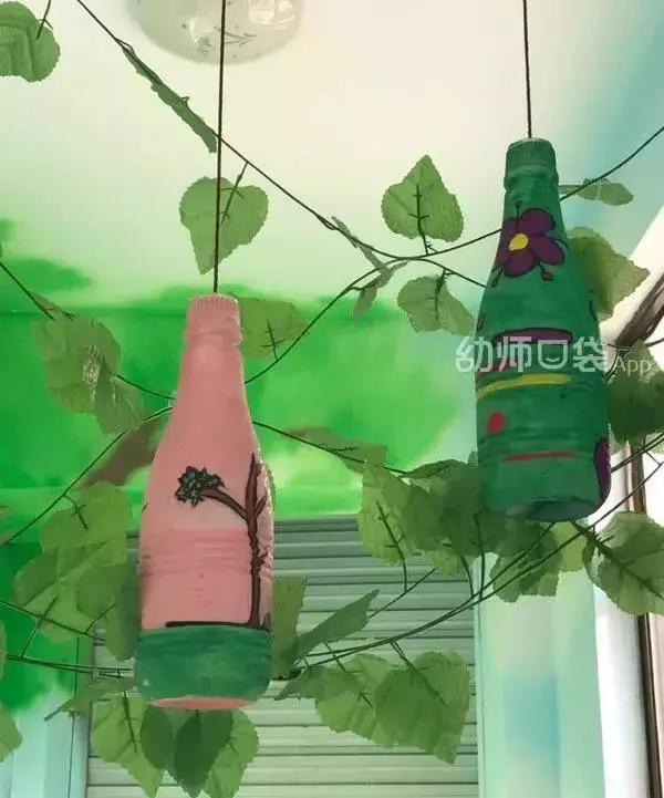 幼儿园废旧纸箱走廊环创吊饰双面,用废旧物品做关于冬天的手工吊饰