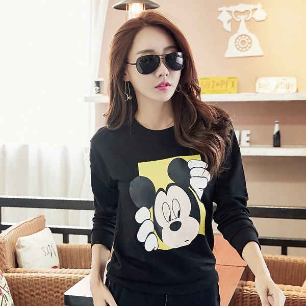 薄款圆领纯色套头卫衣女,春季新款宽松短款卫衣女圆领卫衣