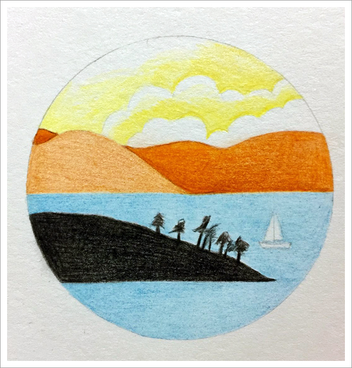 治愈系风景彩铅画简单入门,彩铅简单风景画详细教程