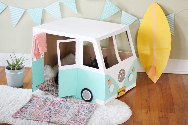 自制手工迷你小宠物小猫,如何用纸板制作神奇的猫咪宠物屋