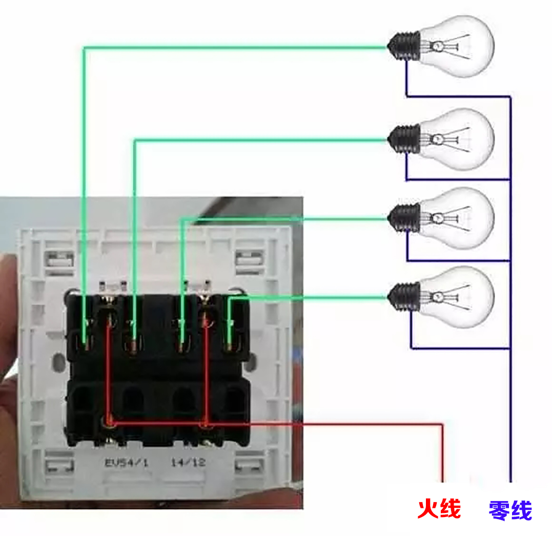 电工实操接线图一灯三控,电工知识一灯双控三控四控