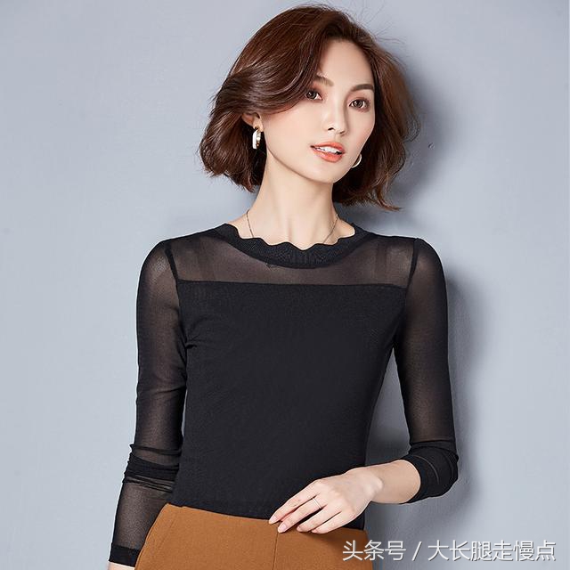 2018秋冬新款女装保暖蕾丝衫，修身蕾丝打底衫，穿上美美的