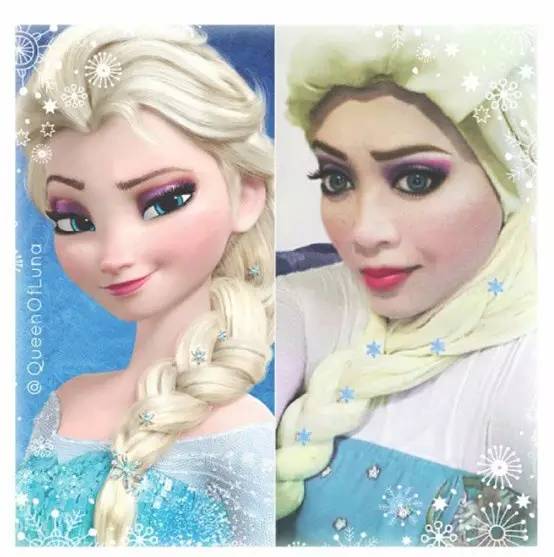 姑娘你把自己化成这样可以直接去迪斯尼上班了