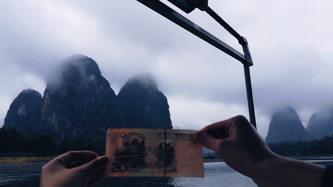 烟雨朦胧中的桂林山水,最简单桂林阳朔西街风景写生图片