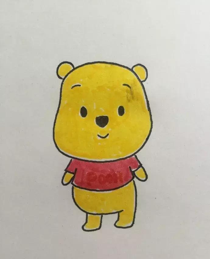亲子漫画丨小熊维尼简笔画教程，超简单~