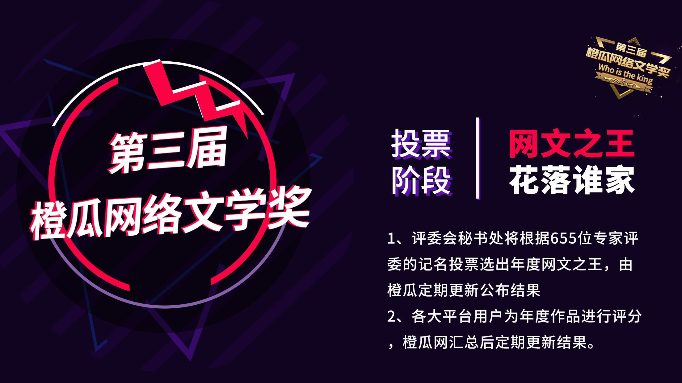 “橙瓜网络文学奖”周报，网文之王竞争激烈，评选气氛火热！