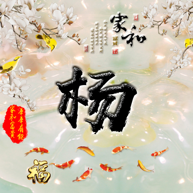 百家姓变形字体个性姓氏头像,彩字百家姓头像