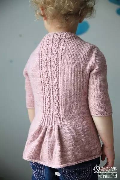 彩虹色针织女童开衫教程,春天宝宝开衫教程