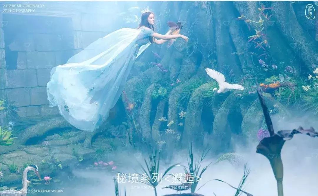 梦幻星空室内风格婚纱照,江边星空夜景婚纱照推荐