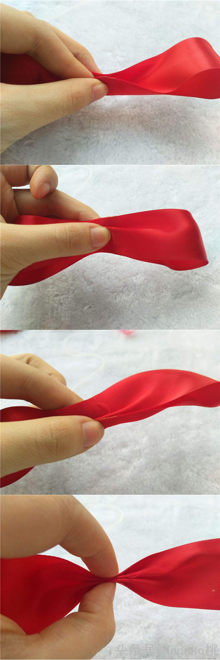 手作蝴蝶结做法,法式温柔气质缎面蝴蝶结飘带发夹