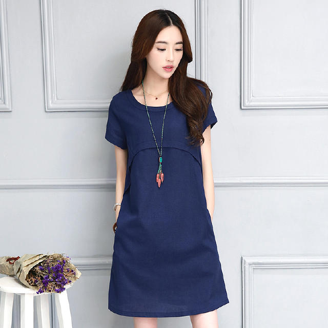 光腿穿裙子好看吗,棉麻显瘦通勤气质显腿长连衣裙