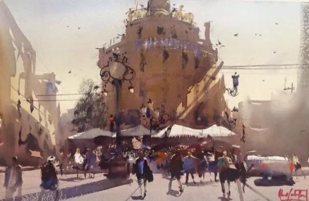 水彩大师阿尔瓦罗绘画作品,乌拉圭创意画家