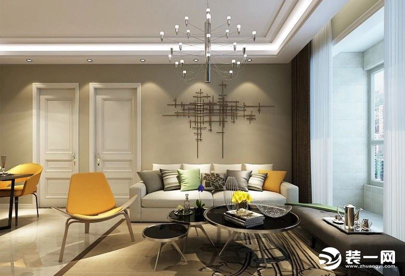 7.5万装石家庄万达广场小区宜家风90平两居室装修案例