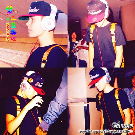 贾斯汀比伯戴头戴式耳机,比伯戴beats耳机