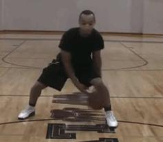 站在凳子上练习胯下运球,胯下运球的实战运用