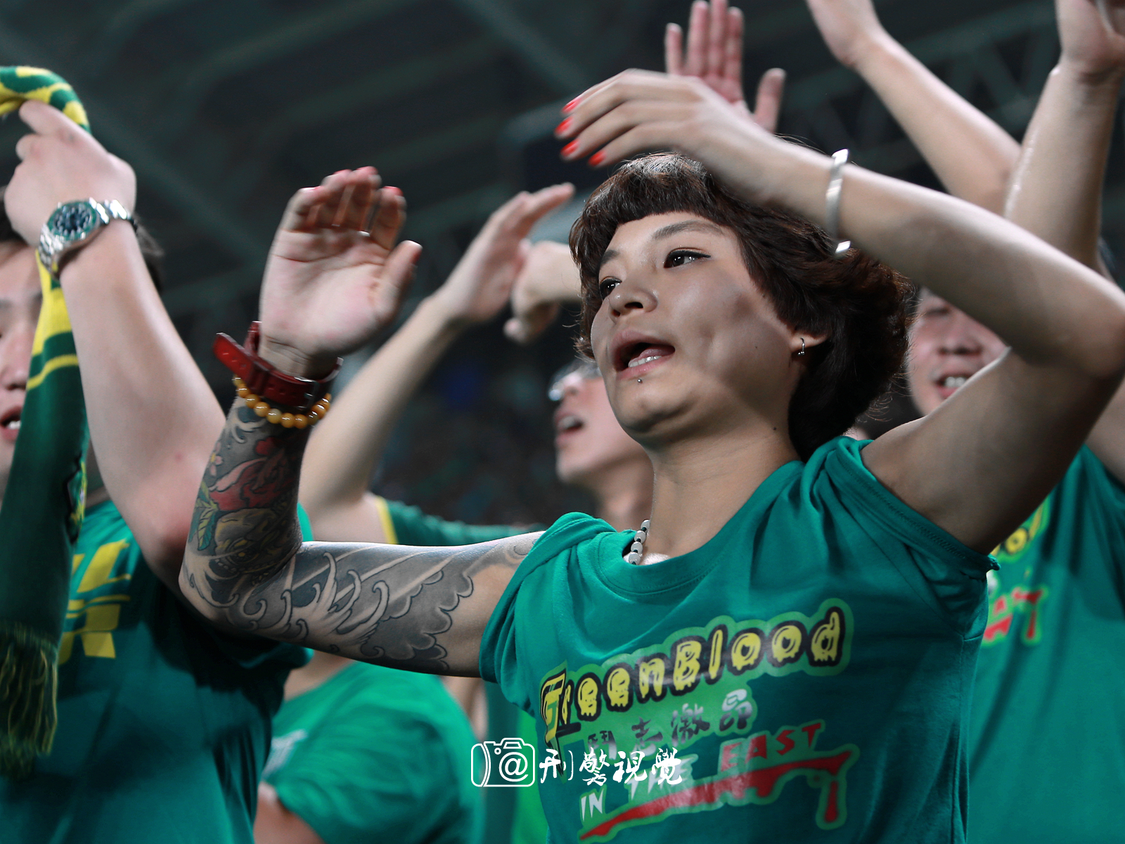 中超联赛纹身,国安啦啦队中超赛场