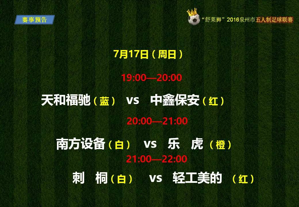 2017年泉州足球比赛,舒莱狮足球锦标赛