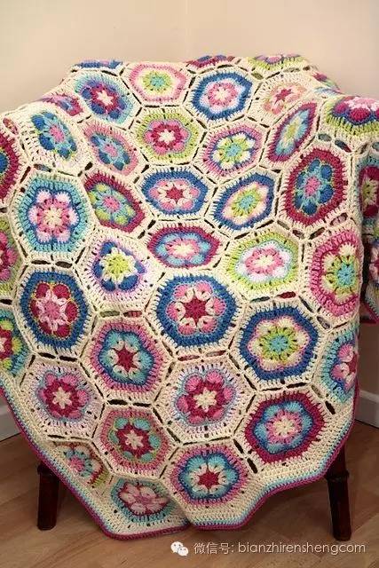 钩针方格非洲菊图解,非洲菊拼花的钩针图解