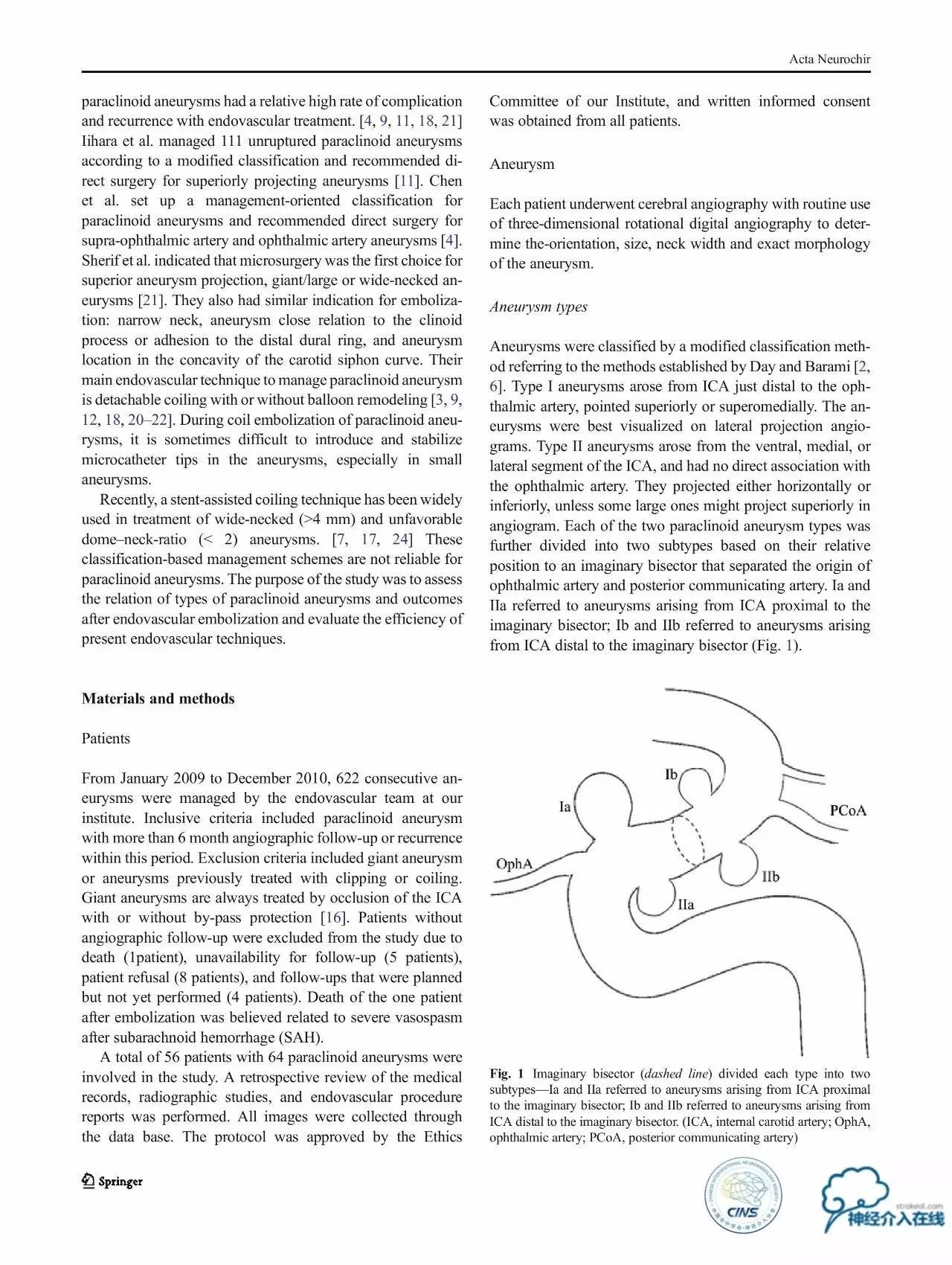 床突旁动脉瘤的血管内治疗
