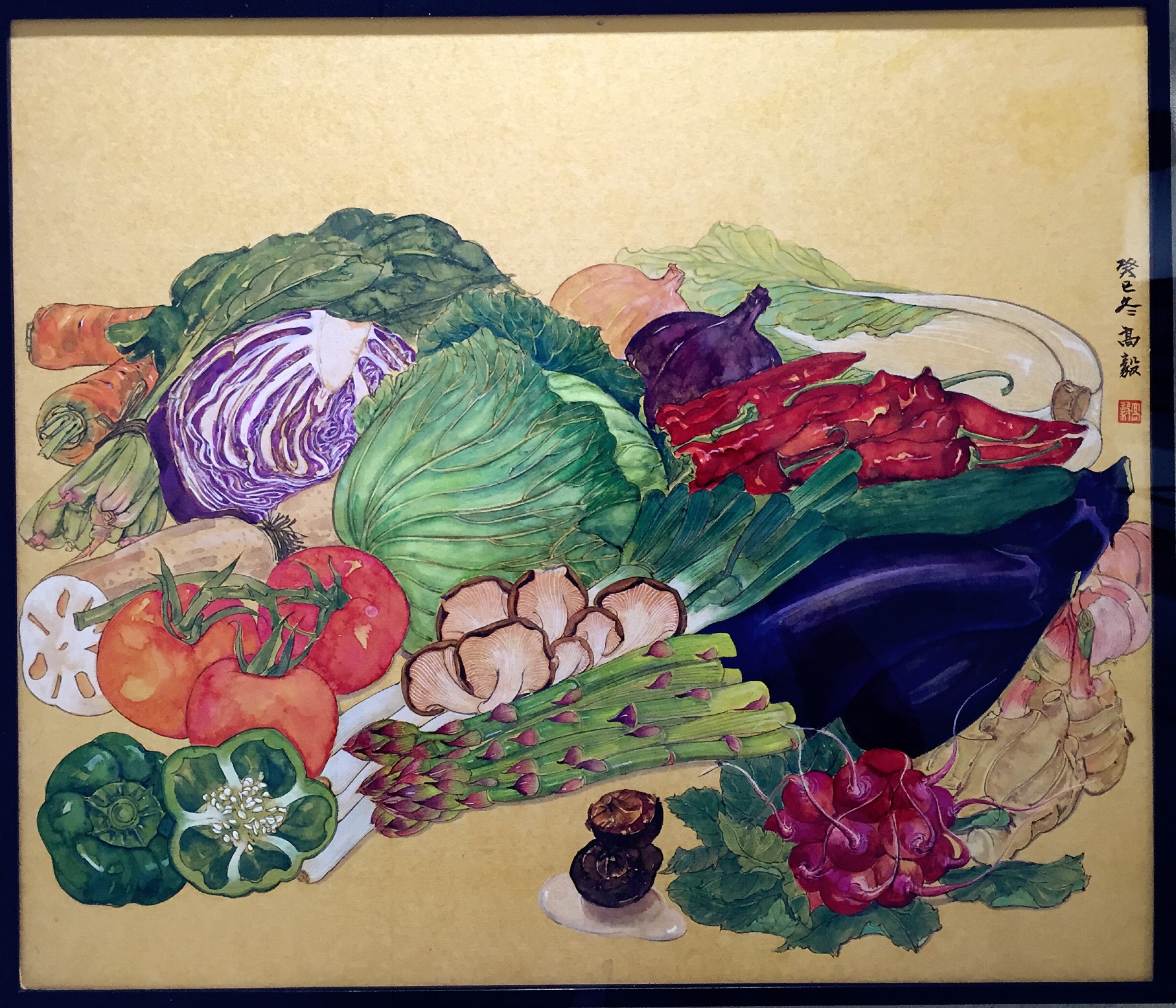 涨姿势了，从没见过---国画版的火锅和配菜，香流四溢