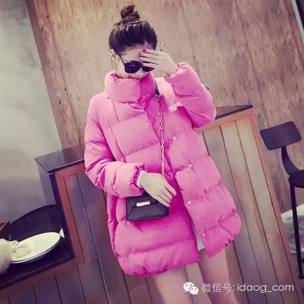 甜美面包服中长款中学生,甜美风羽绒面包服