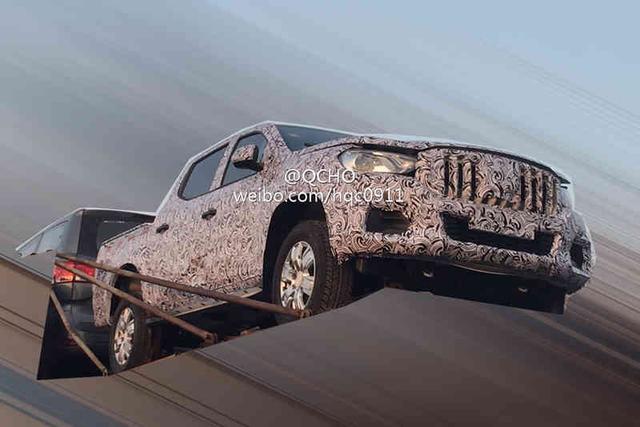 上汽大通新款皮卡图片,上汽大通旗舰皮卡产品t80谍照