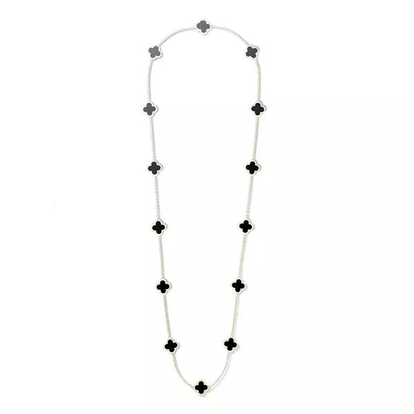 vca四叶草带钻项链系列,vca梵克雅宝四叶草项链