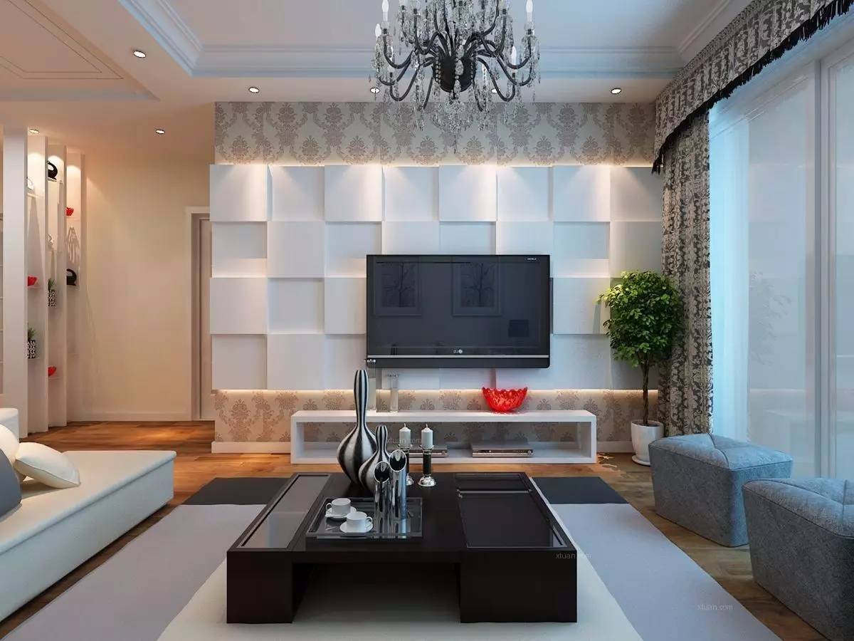 简单实用大面积电视背景墙,不踩坑的电视背景墙