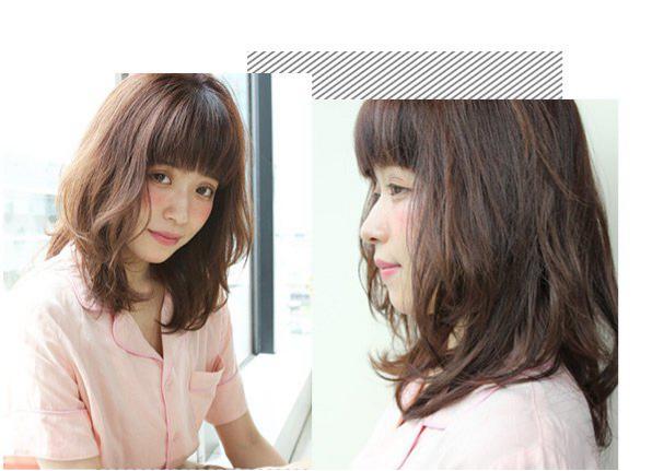 不烫中长发发型好看图片,流行的中长发烫发发型图片